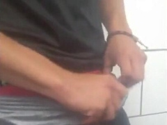 Satin Hand job with Muscled Lad Dirk