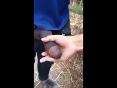 Playing with big black cock