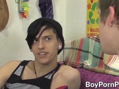 Young homo tears up lad with dinky rock hard