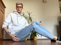 Twink Jerks Off Rides A Dildo And Cums On His Face