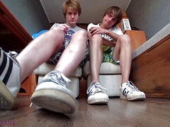 Sneakers, socks and bare feet - two masters dominate you