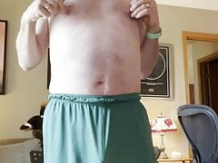 Daddy strips strokes cums and eats his seed
