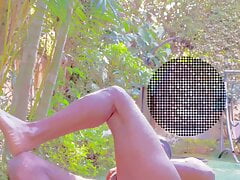 Very risky to show my ass&dick in the garden