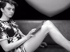 Cute twink monitors his webcam messages