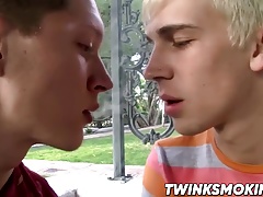 Ryan Connors and Patrick Kennedy smoking with anal time
