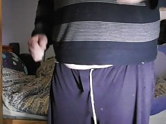 Dancing,bouncing belly and cock