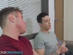 Jayden Marcos threatens Kyle Fletcher with a cock gargle if he doesn't get the tattoo