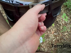 Man Sausage milking in the forest with Prague pornography actor Michael Dee