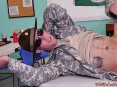 Two hung soldiers obey their drill sergeant's orders in gay military orgy