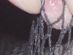 Night ambling in stockings close road nubile man showcase no trousers