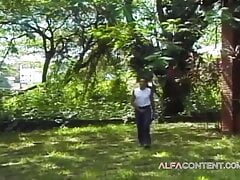 Hot outdoor sex with two sexy boys