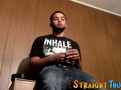 Keef jacking his cock and shooting some piss over his body