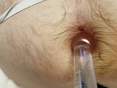 Glass dildo fuck