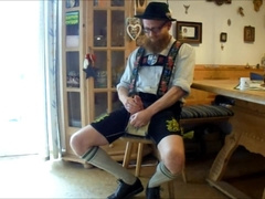Bayernbursch Edging And Jizzing In Lederhosen