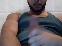 Sexy latino with nice dick cumming