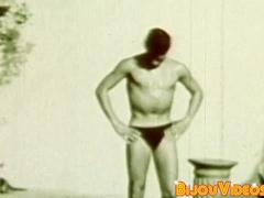 Classic muscle gay studs wanking their hairy cocks hardcore