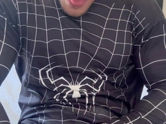 JACKING OFF my MONSTROUS MANHOOD with my SPIDERMAN SUIT, BoyGym Spunk