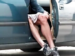 Str8 flasher comes back to wank his man rod in public