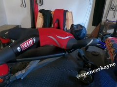 Polishing my Exercise Bench in Wetsuit and Gear