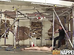 Restrained submissive twink Milo Millis wax tormented