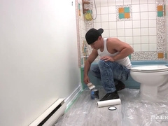 Rickys Naughty Paint Job - Hunks Solo Show Caught On Cam