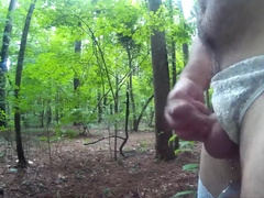 Uncircumcised Boner Ambling in the Forest Nude