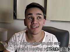 Straight Latin amateur cums in gays mouth after cock riding