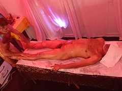 View at the talented fellow's flip on my rubdown table