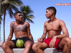 Swallowing all the semen from a Brazilian dick