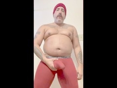 Poz pig indulges in dirty poz talk with a massive uncut cock