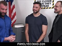 Father And Son Threesome With School Teacher