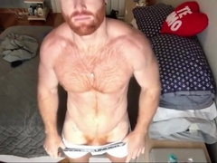 Ginger Grizzly Seth Forena Sofa Faps His Stiffy Until He Ejaculates