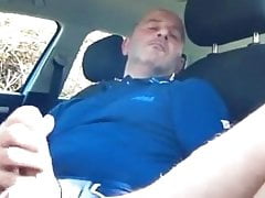 Sexy Daddy Smokes And Strokes His Cock In Rest Area No Cum