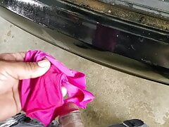 why i was looking around in the trunk. I found pink panty in trunk of my female customer car