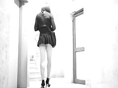 An unexpected striptease in a public place.