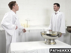 FatherXXX.com - Aspiring priests' sacred altar moist shag discovery