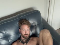 Leather Dude Maintains Total Eye Contact While Frolicking with Backside Butt-Plug