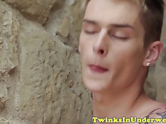 Facialized twink rimmed by hard cock