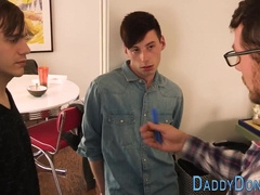 Blinded lad son-in-law deep throats bone