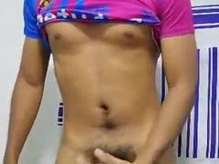Latinburritohot7 strokes his massive tool with a warm smile