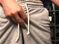 stud fapping off a wiry pink cigar close-up on camera. Masculine solo 4K FLICK