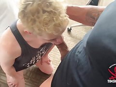 Sebastian Michaels feeds the hungry piglet