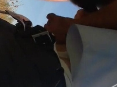 Mature Daddy Strokes Outdoors