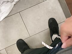 German Boy wanks in Dublin airport shower