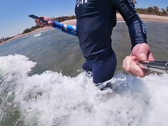 Surfer gets swell in his lycra for the delectation of the people
