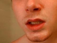 Smoking hunk slowly takes care of his business