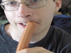 Straight guy takes two big cocks deep