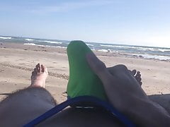 fucking pocket pussy at the beach in arroyman thong