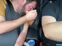 Latino Dude's Feet Worshipped Driving