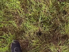 Male peeing outdoor